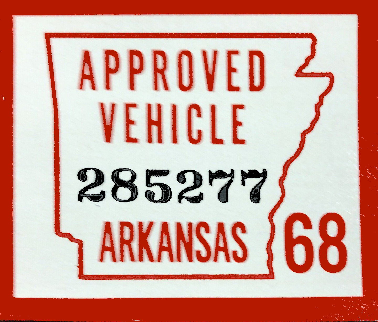 (image for) 1968 Arkansas safety check inspection sticker